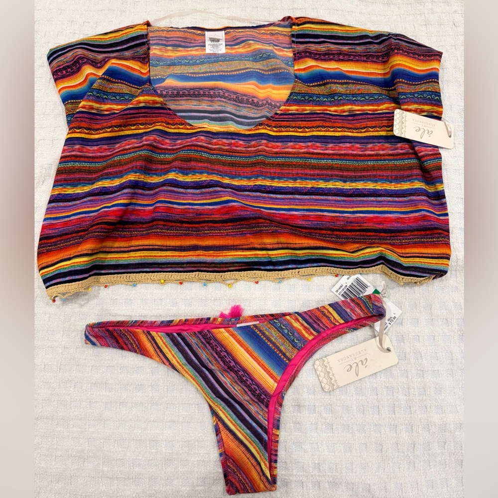 Ale’ by Alessandra Bahia Coastal Striped Swim Set, NWT